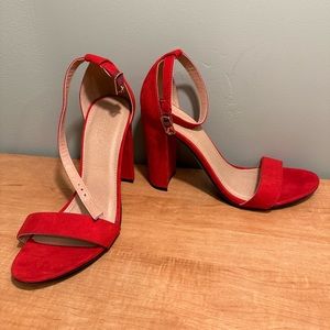 Brand New Charlotte Russe Heels / Open Toe Ankle Strap Block Heel / Size 7